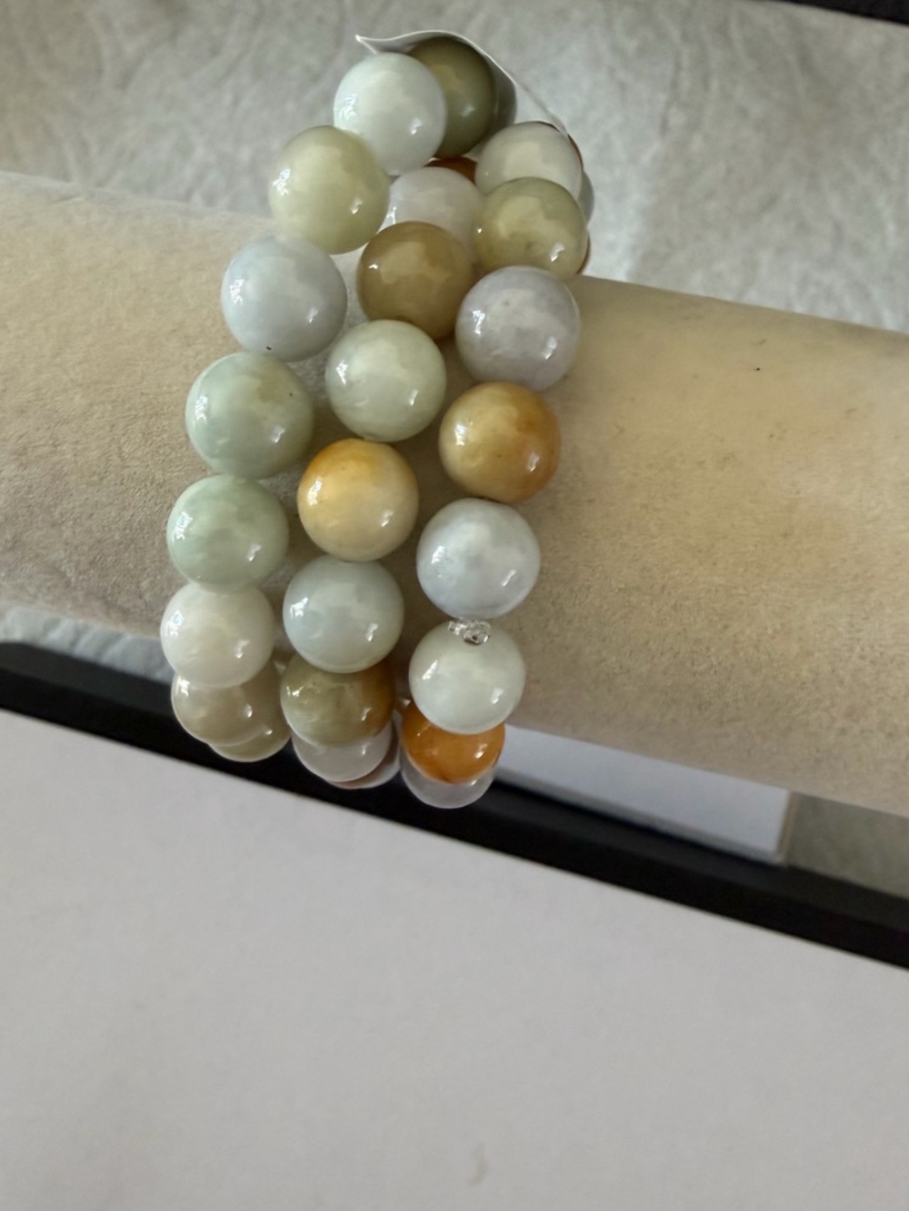 Certified 3 pieces Icy Jade Bead Bracelet - Picture 7 of 10